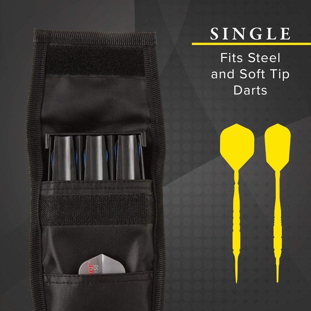 Casemaster Single Black Dart Case with Solid Plastic Insert and Flexible, Tough