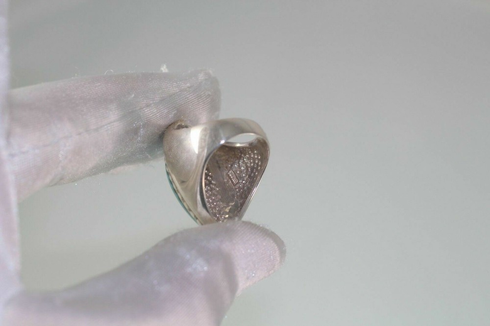 Statement 925 turquoise ring size 6 dot caviar sf