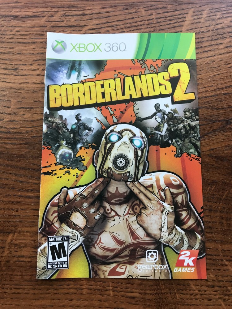 Borderlands 2 Border Lands XBOX 360 Instruction Manual Only