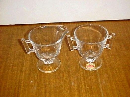 Fostoria Crystal Raleigh Pattern Sugar and Creamer Set