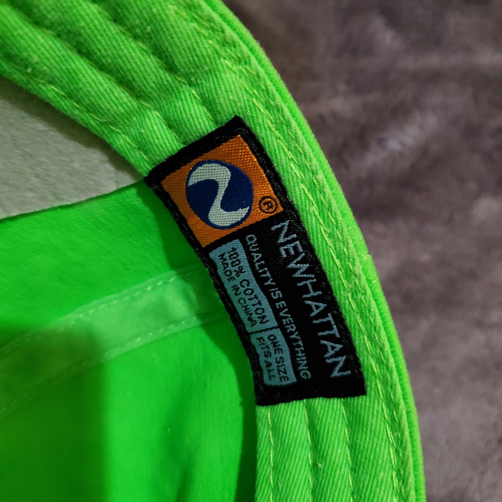 Lime Neon Green Golf Logo Embroidered Design Hat Cap Adjustable Strap