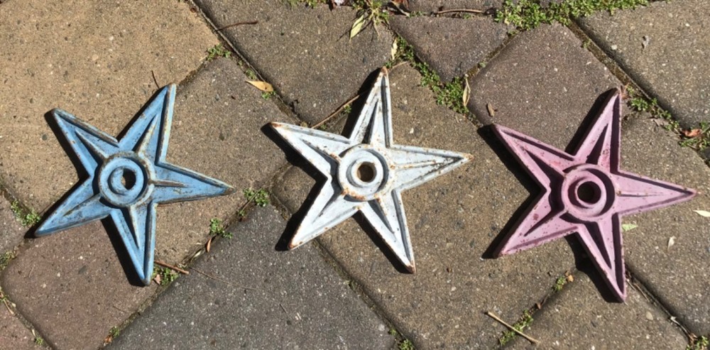 Vintage large cast iron barn star 8.5"
