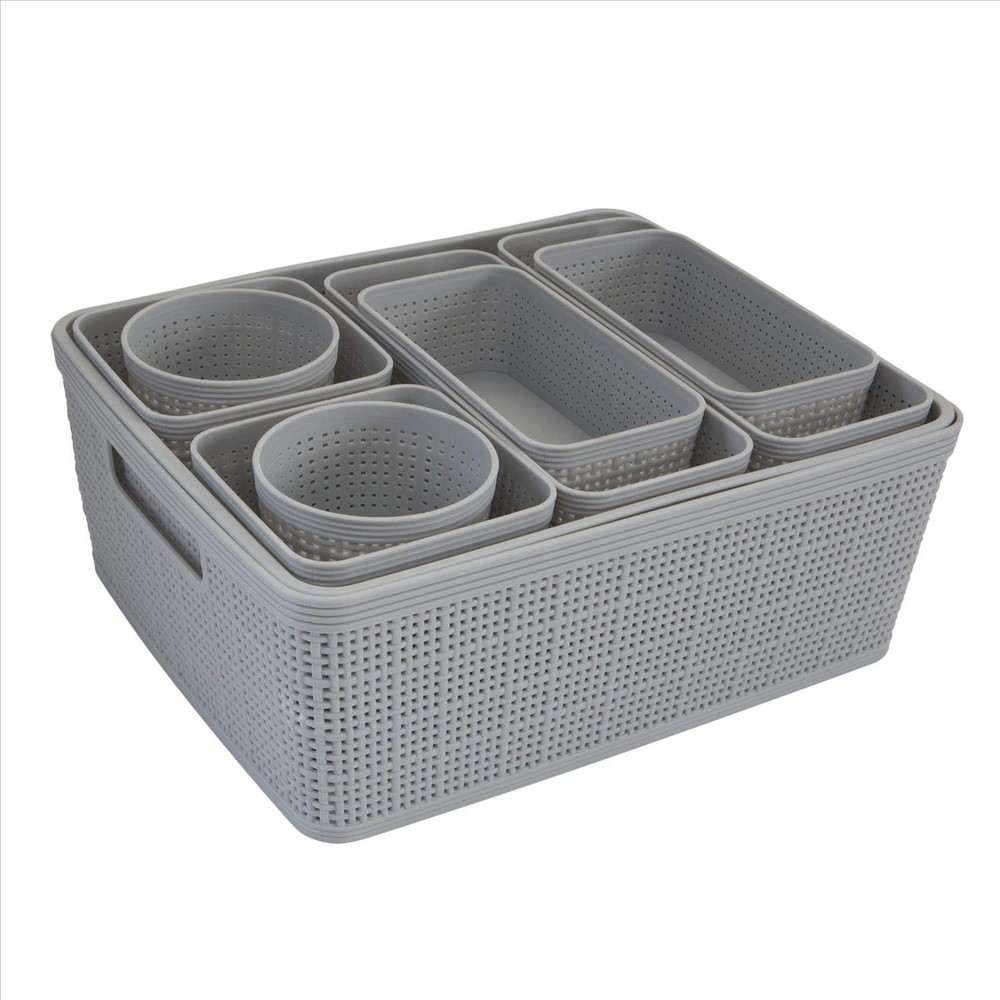 10 Piece Organizing Set | Multiple Size Bins | Multipurpose | Office | Desk |...
