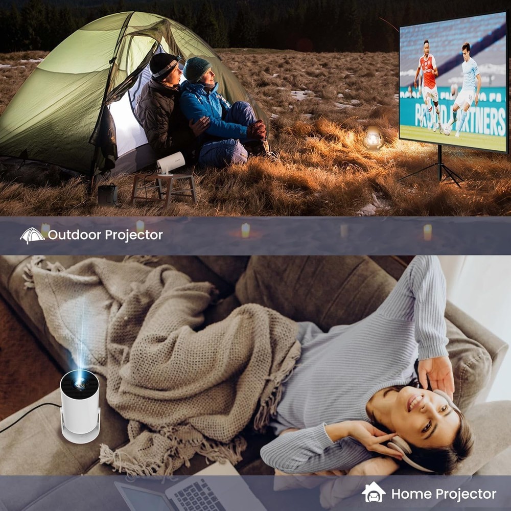 Compact Mini Projector with 1500:1 Contrast & Seamless Streaming Capabilities