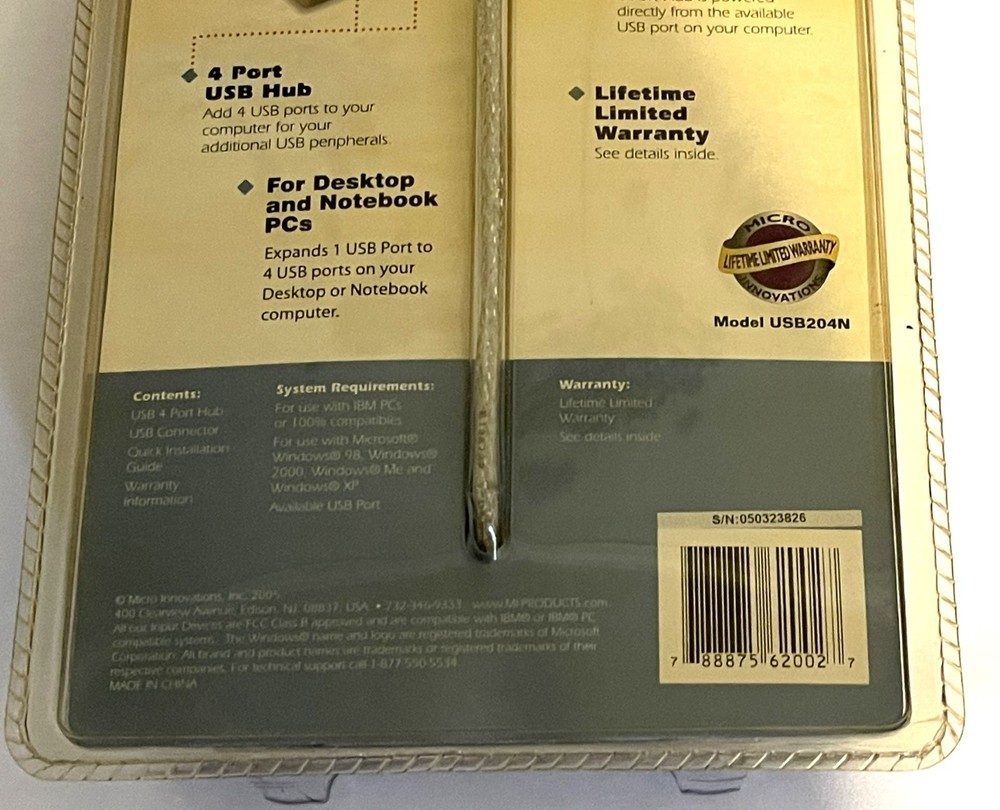 4-Ports External Hub Grey - Micro Innovations Micro Mobile (USB204N)