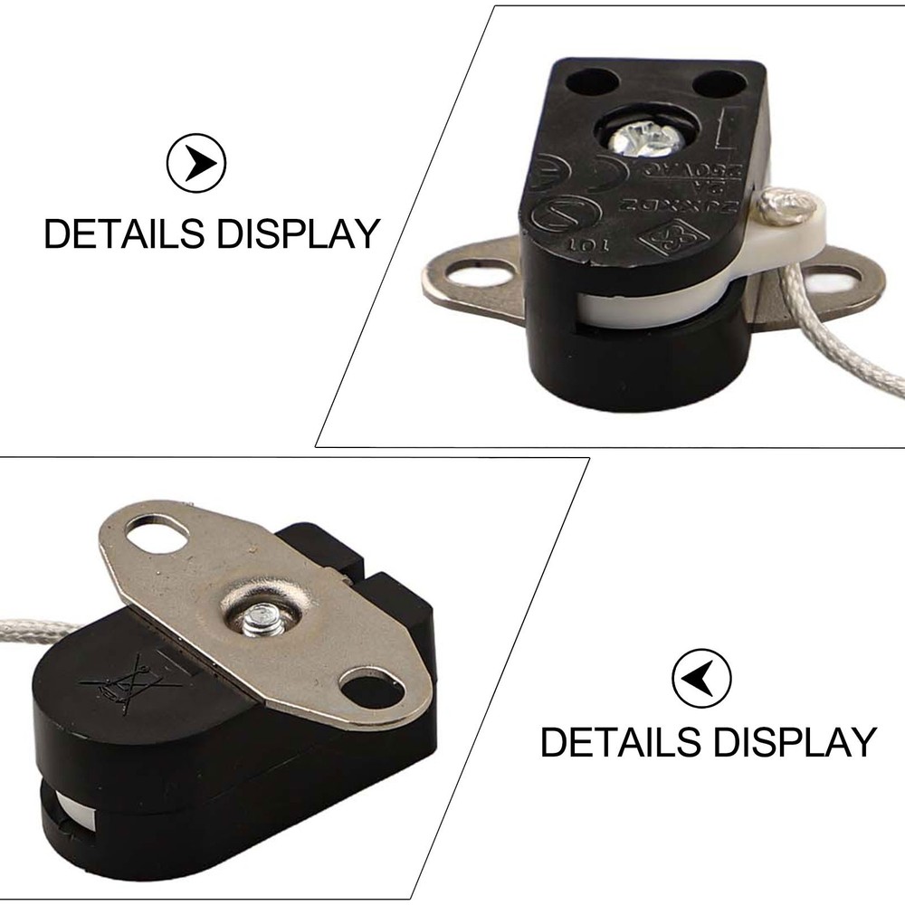2PCS Pull Switch with Cord for Lighting Control 2A 250V Compact Design