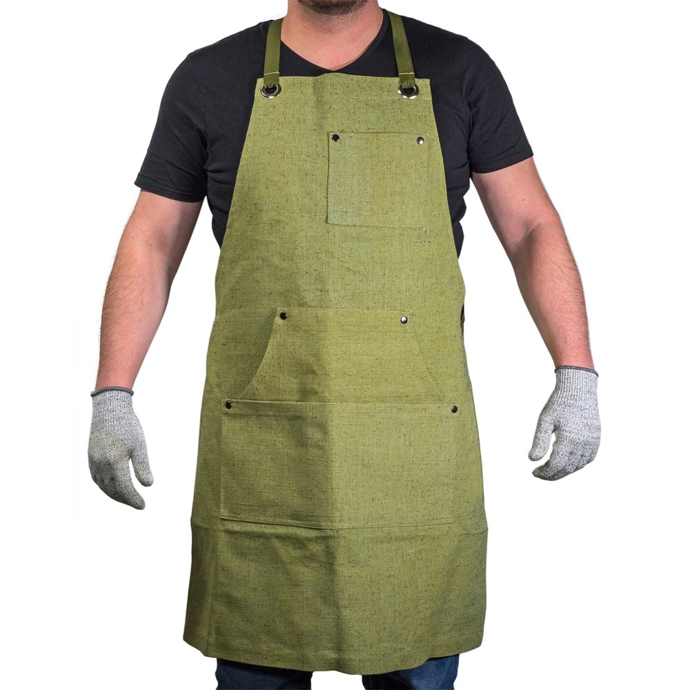 Adjustable Green Canvas Work Apron BeaverCraft AP1