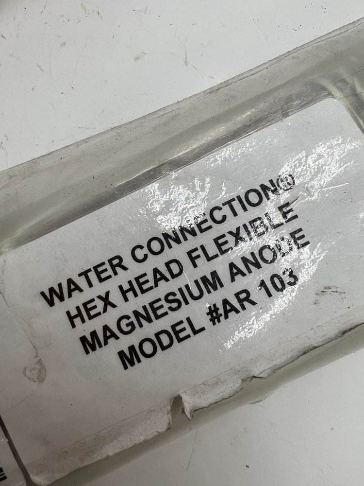WATER CONNECTION, HEX HEAD FLEXIBLE MAGNESIUM ANODE MODEL #AR 103