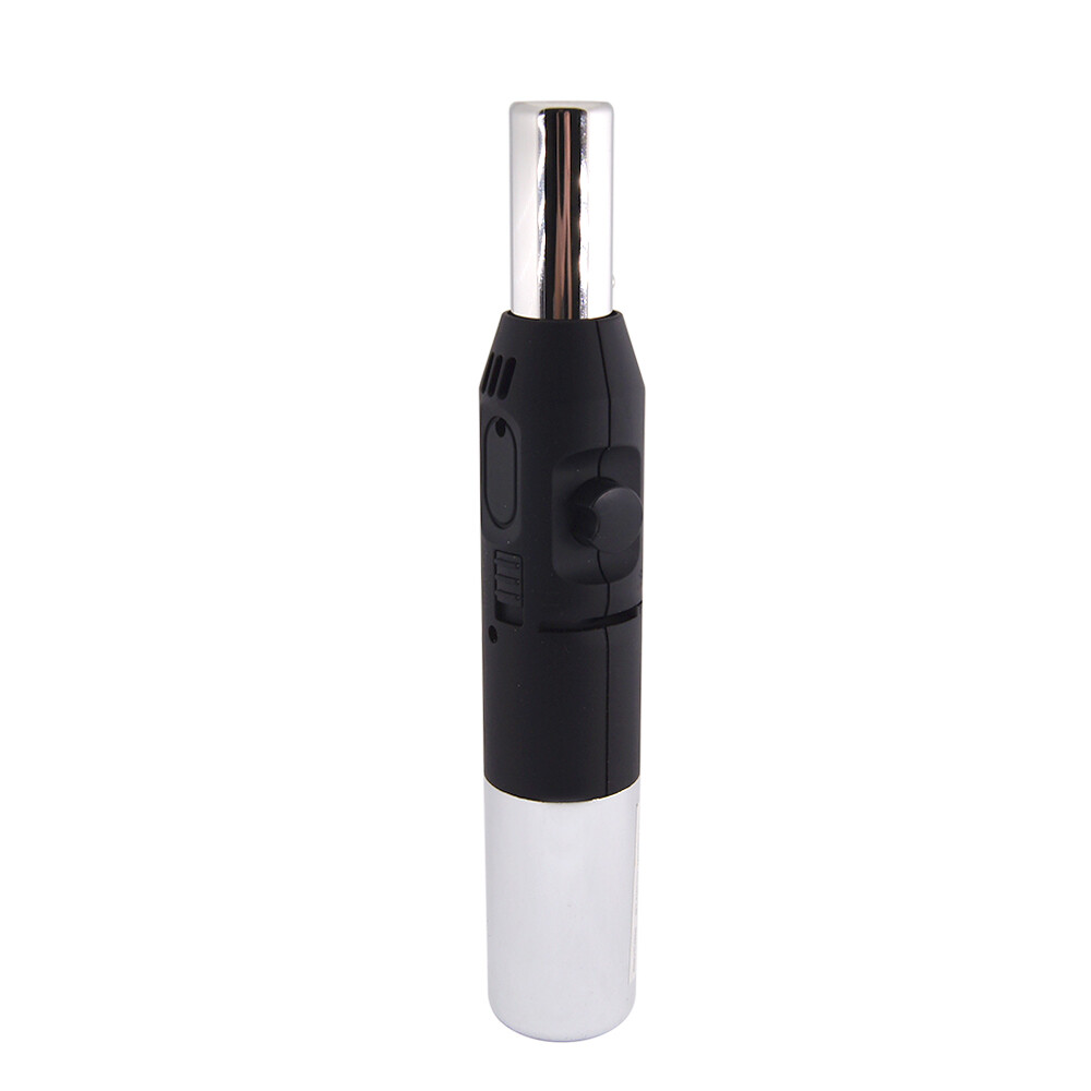 Pen Jet Butane Torch Lighter Safety Lock & Adjustable Flame Refillable Black