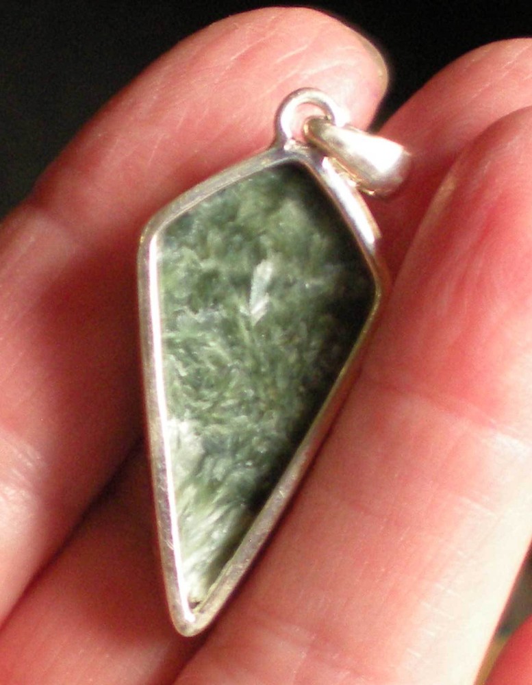 Seraphinite Pendant - Sterling Silver Russia j2871c