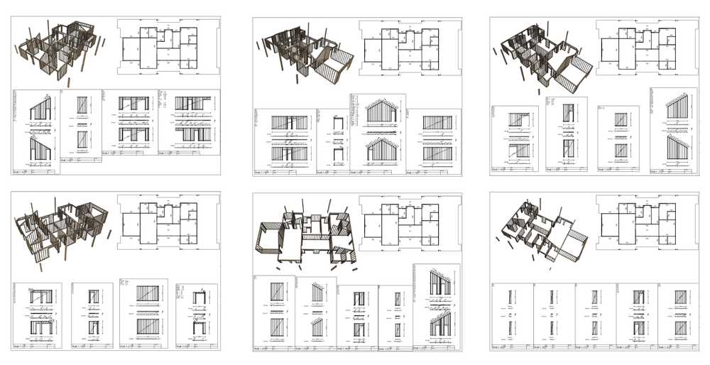 100’x54’ 4-Beds 4-Baths Charming A-Frame Architectural Build Plans PDF Download