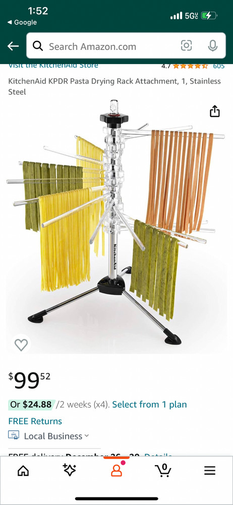 kitchenaid pasta drying rack new