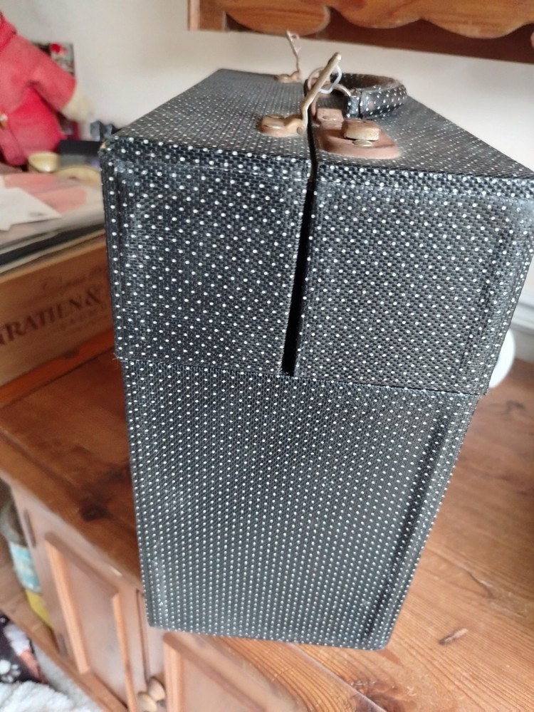 Vintage Record Case 12" Double Opening Box 1950's Black