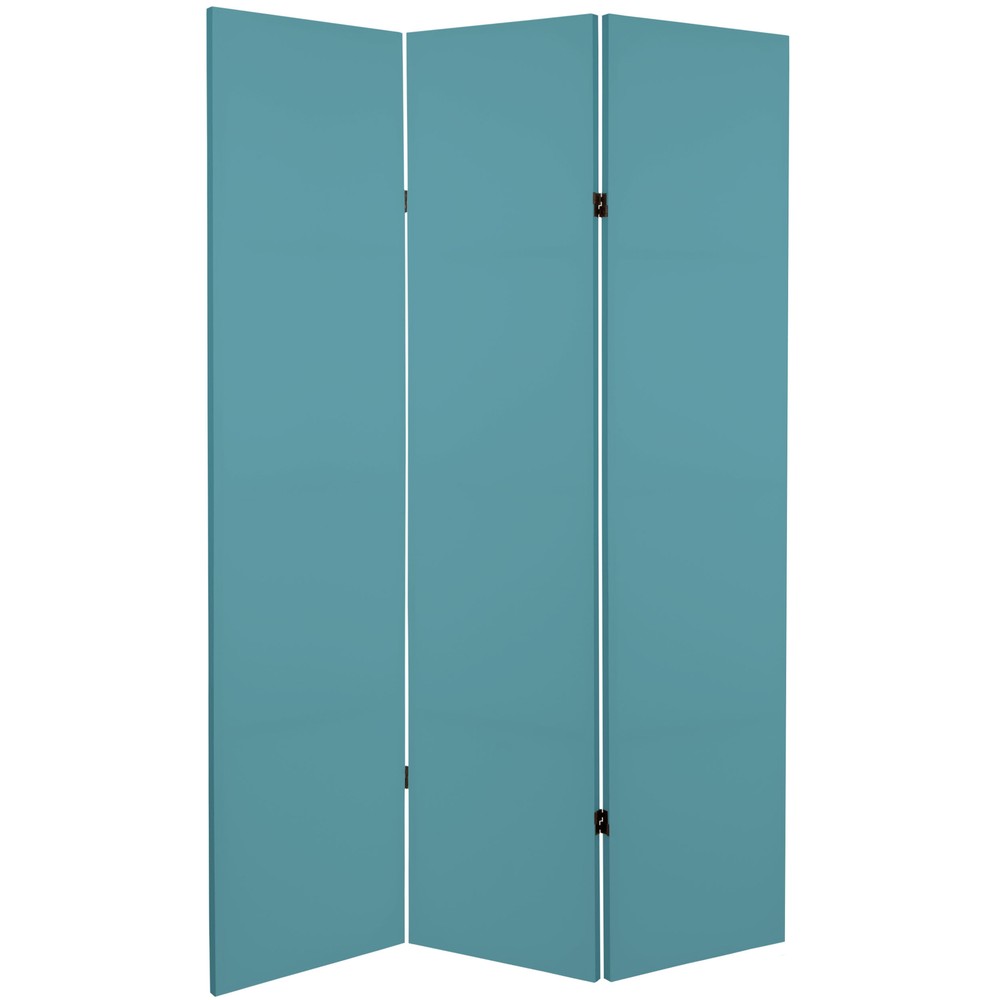 6 ft. Tall Double Sided Teal Canvas Room Divider