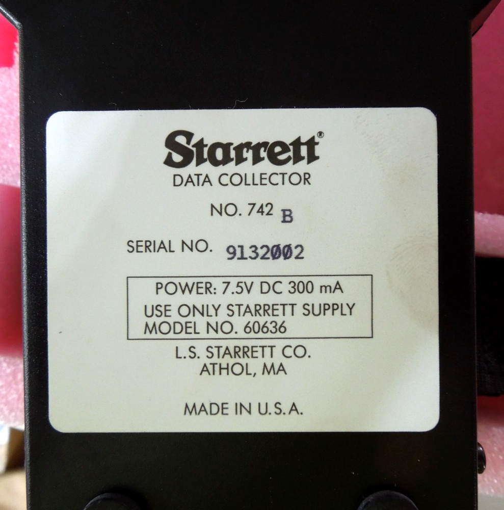 Starrett 742 B Data Collection System, IN ORIGINAL BOX WITH POWER SUPPLY & STRAP