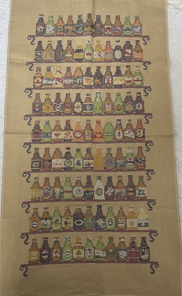 completed finished cross stitch Various drinks 12''x 24'' Gift
