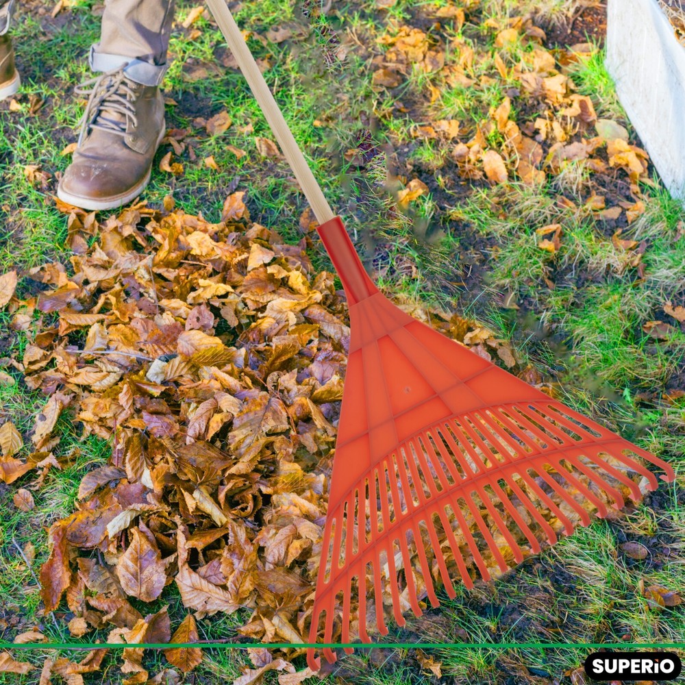 Garden Leaf Rake Orange 60" 2-Pack