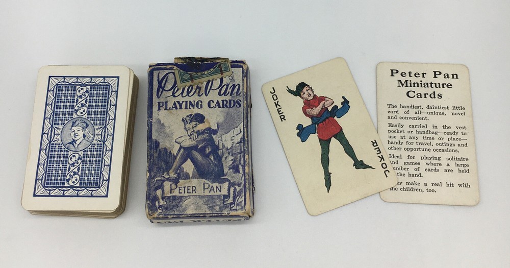 Vintage Peter Pan Miniature Playing Cards Complete Blue Deck