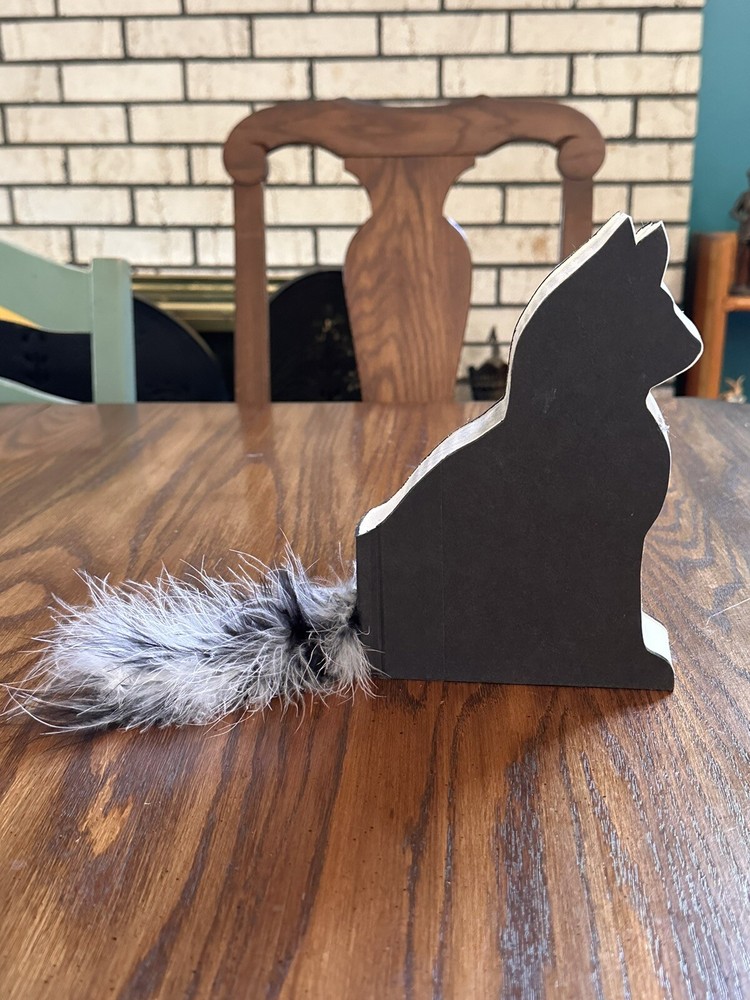 Dusty Finds Repurposed Book Black Cat Figure