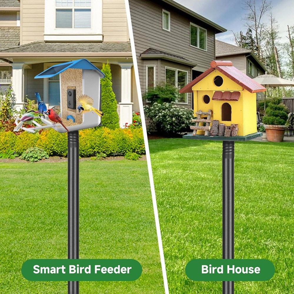 79In Smart Bird Feeder Pole Mount Kit,Adjustable House for Black