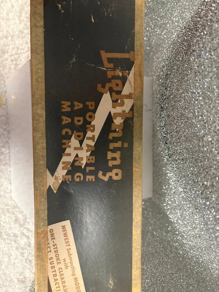 Vintage Lightning Portable Adding Machine by The Lightning Adding Machine Co.,