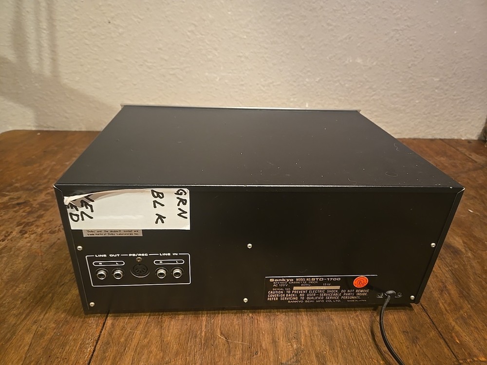 Working, Vintage Sankyo STD-1700 Stereo Cassette Deck,