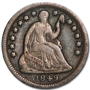1849-O Liberty Seated Half Dime VF