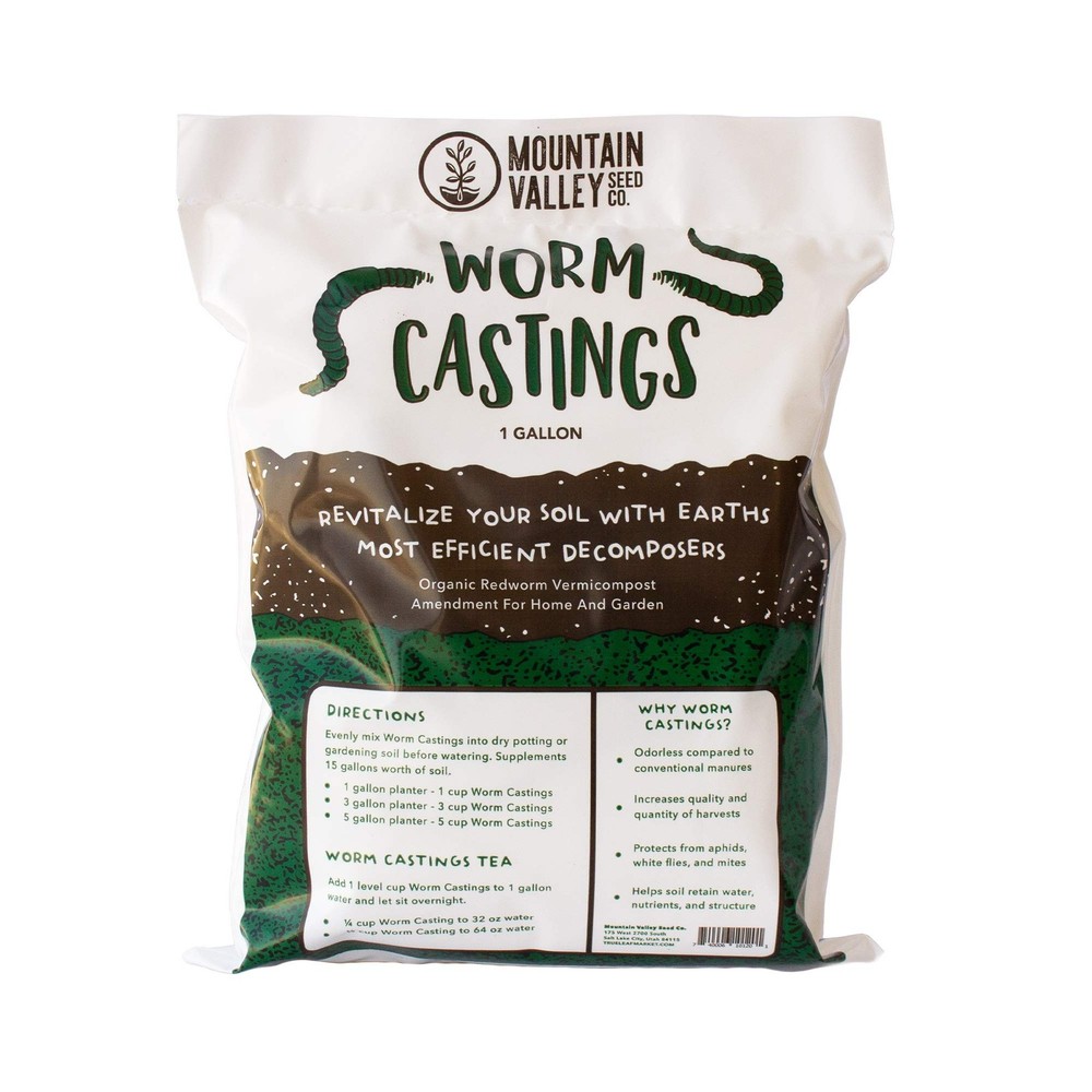 Earth Worm Castings – Organic Red Worm Compost Soil Amendment - .13 Cubic Foo...