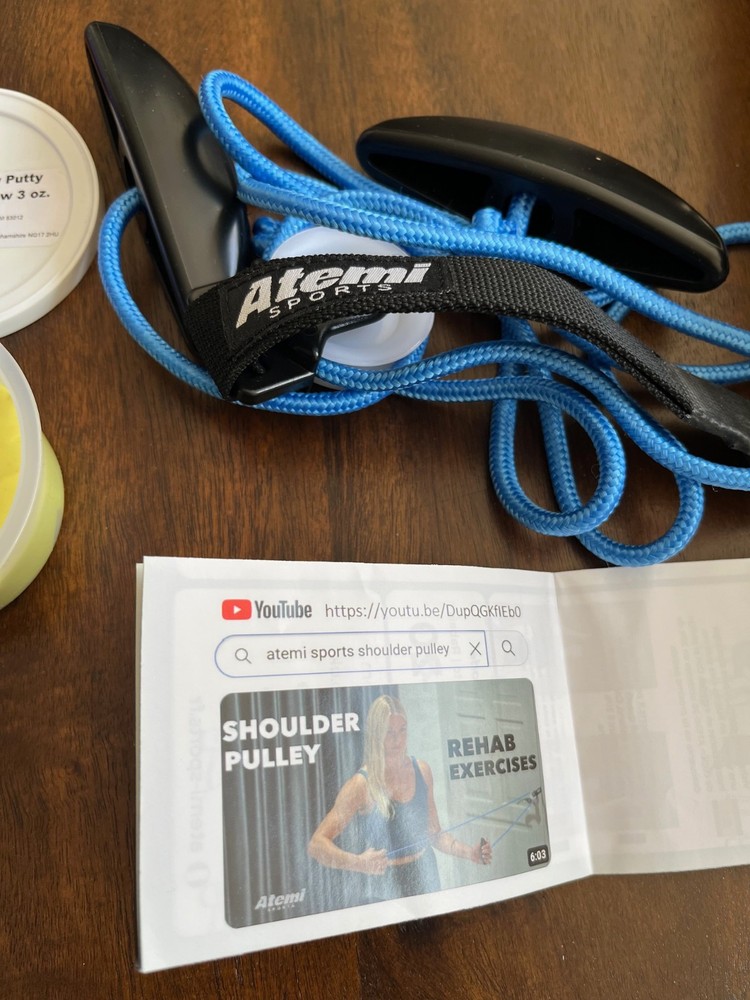 Physical Therapy Bundle: Stretching Strap, Shoulder Pulley, Therapy Putty