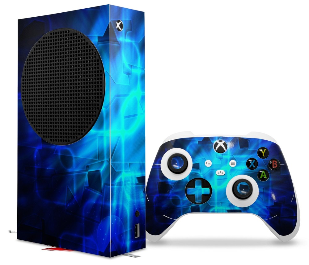 Skins XBOX Series S Console Controller Cubic Shards Blue
