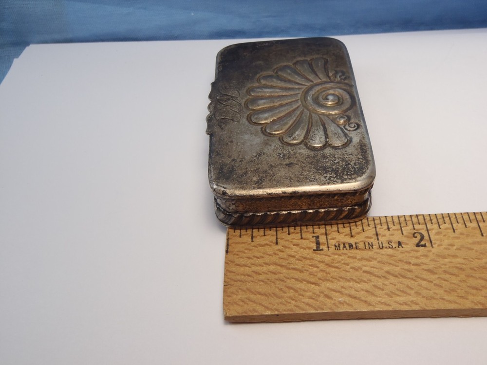 Antique 1892 Howard Co Sterling Silver 2 Compartment Stamp Box