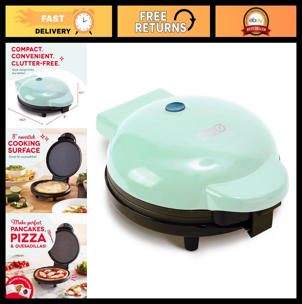 Round Electric Pancake Maker & Egg Griddle - Nonstick Breakfast System - Quick H