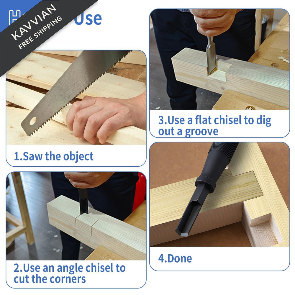 SYWAN Corner Chisel, 90° Square Mortise Chisel 8mm 12mm Hinge 8mm,