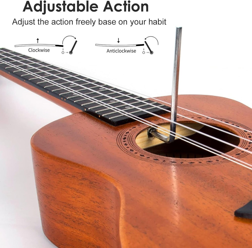 Solid Mahogany 5 String Tenor Ukulele Bundle=