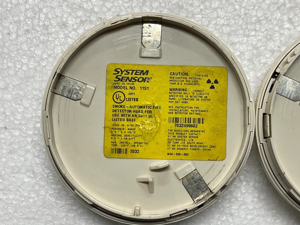2Qty System Sensor 1151 Smoke Detector Head With Base B401