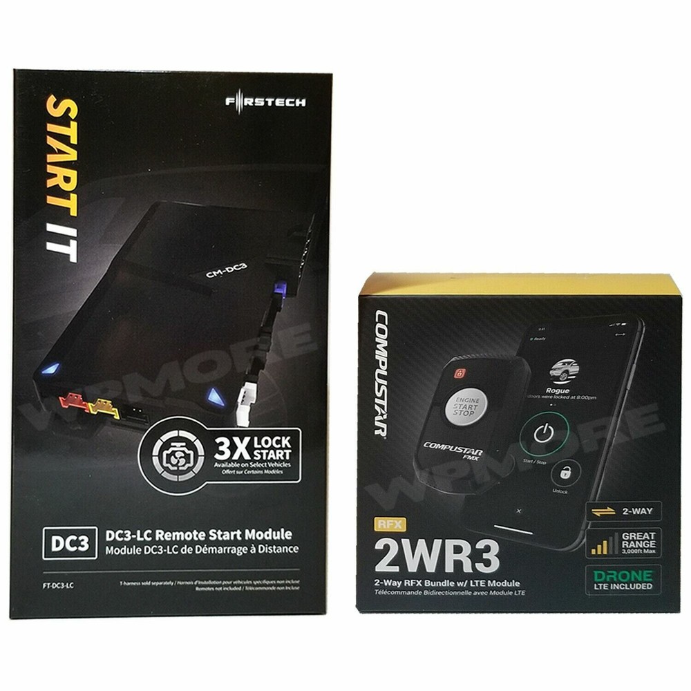 COMPUSTAR RFX-2WR3-FM DR-X1 BUNDLE & FT-DC3-LC REMOTE START MODULE DRONEMOBILE