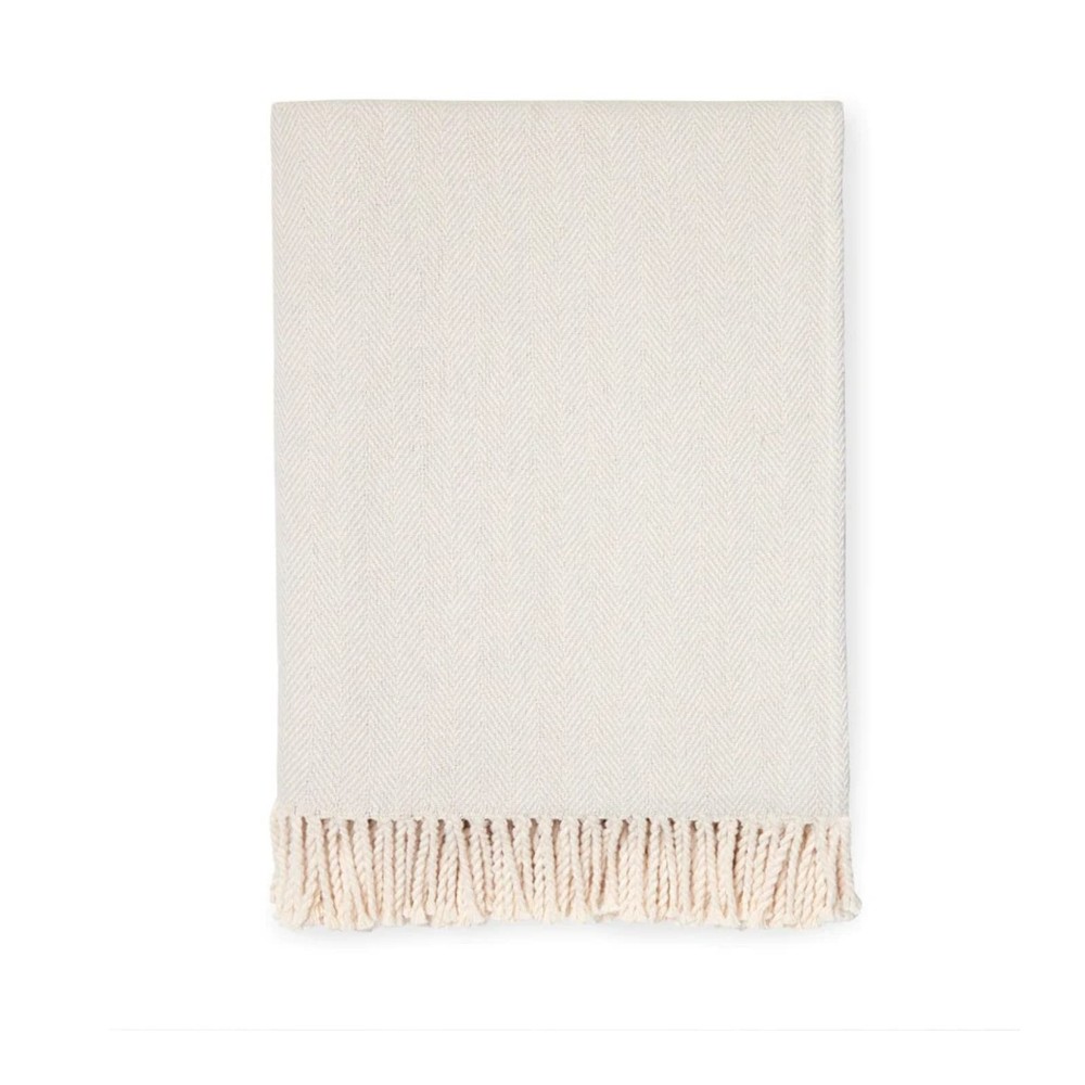 Celine Herringbone, 100% Cotton Throw Blanket - Tin