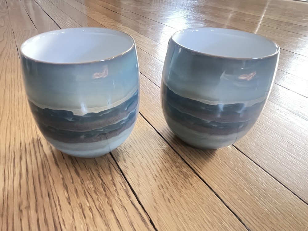 Two Denby-Langley Azure Coast Mugs