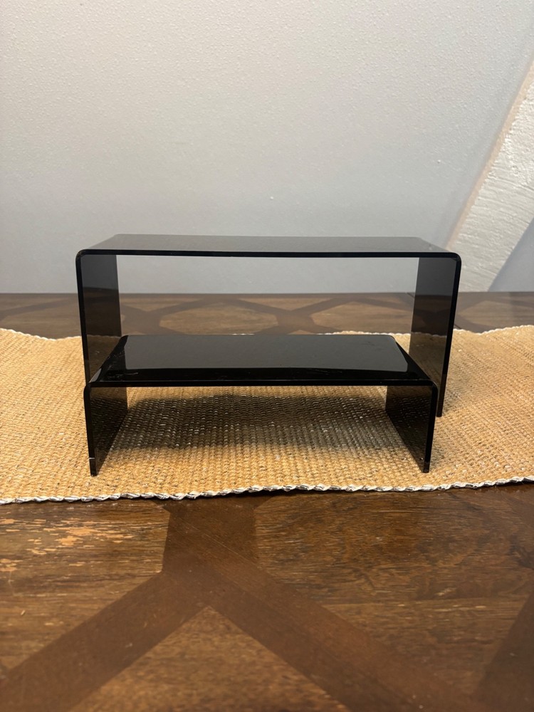 2 small black acrylic display risers