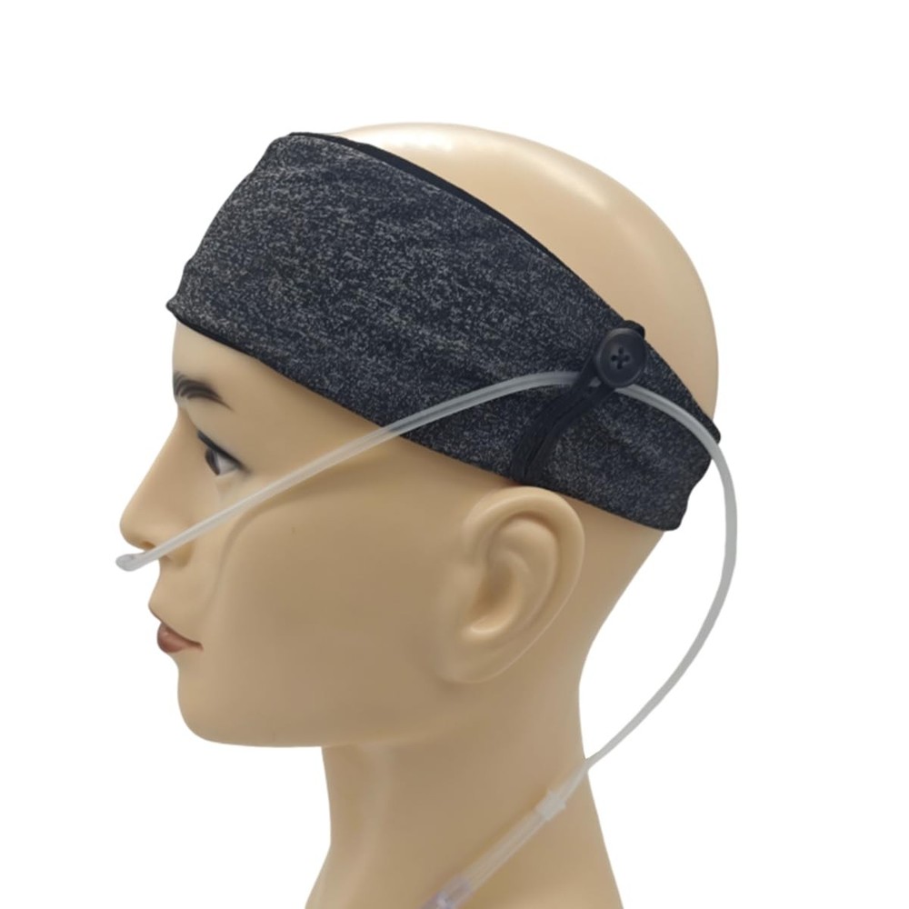 Comfortable Oxygen Nasal Cannula Ear Protector Grey and White Stripes
