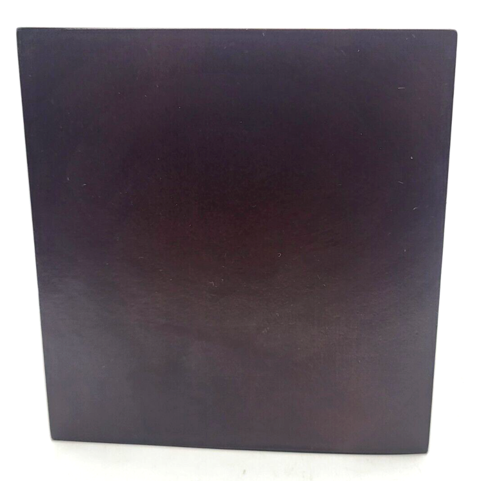 Jaclyn Smith Chain Links Wood Tissue Box Cover Brown Silver 5.5" Cube