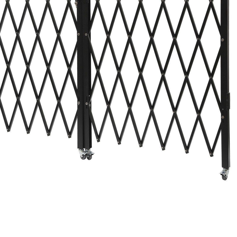 Double Folding Security Gate Rolling Folding Door Gate Expandable Scissor Gate