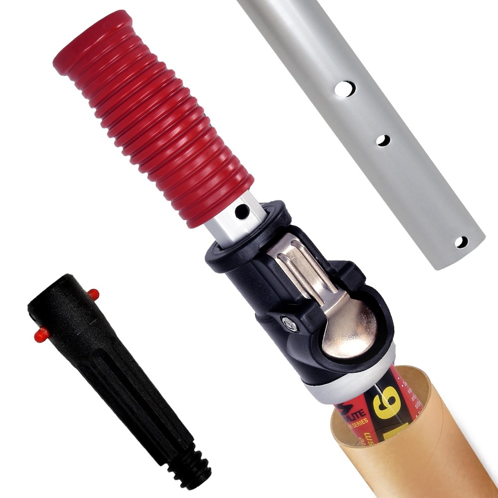 Telescopic Pool Pole 16 Ft Adjustable Push Button Lock w Adapter
