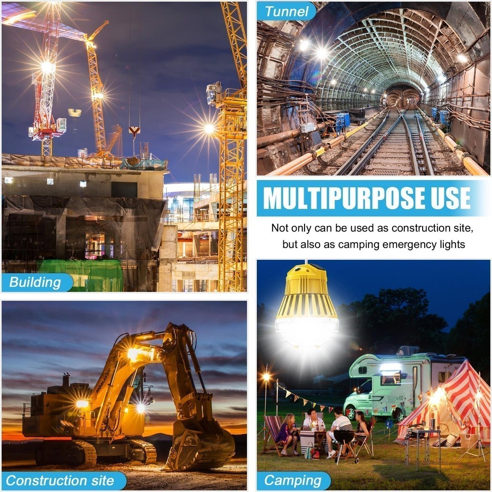 100W LED Temporary Work Light 13000LM Linkable Construction Project Hanging Lamp