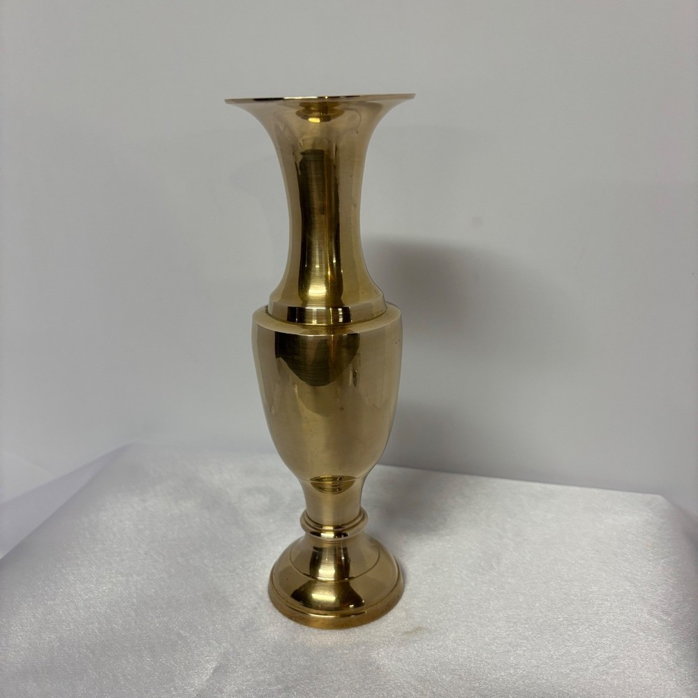 Vintage Solid Brass Table Vase 8" Hosley India