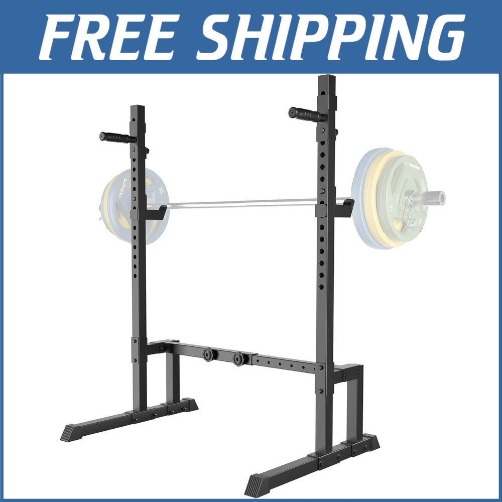 Professional Adjustable Squat Rack with Rubber Caps - Full Body Training