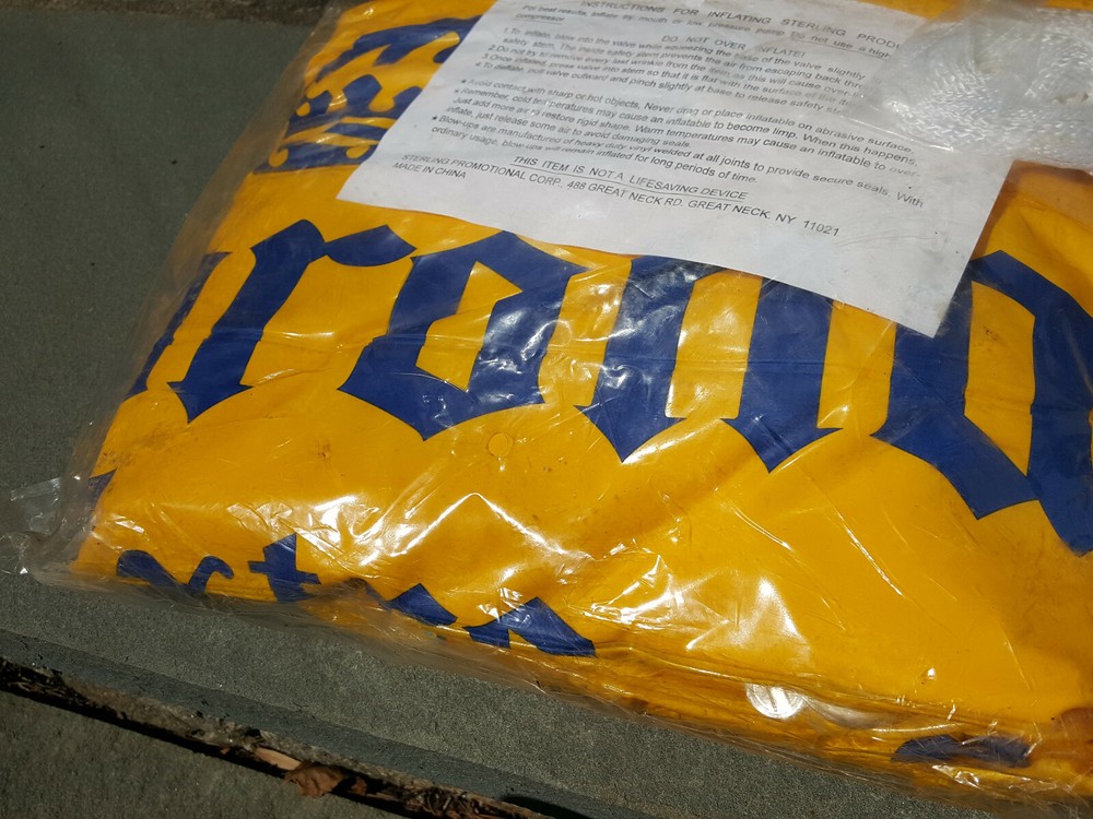 RARE Vtg. Sterling Products CORONA EXTRA Inflatable float raft NEVER OPENED