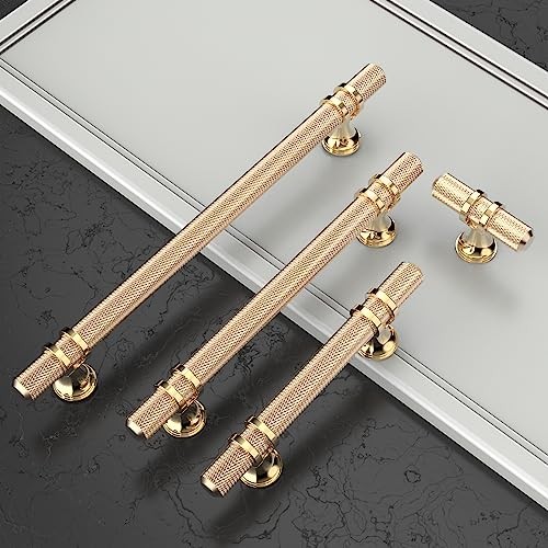 10 Pack 3"(76mm) Gold Cabinet Pulls 3"/76MM Hole Center - Pull Brushed Gold