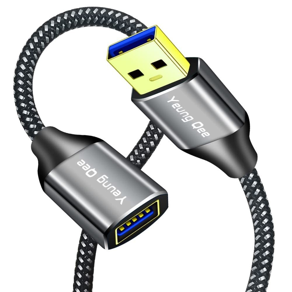 Yeung Qee USB 3.0 Extension Cable 1 ft,5Gbps High Speed 1FT, Black