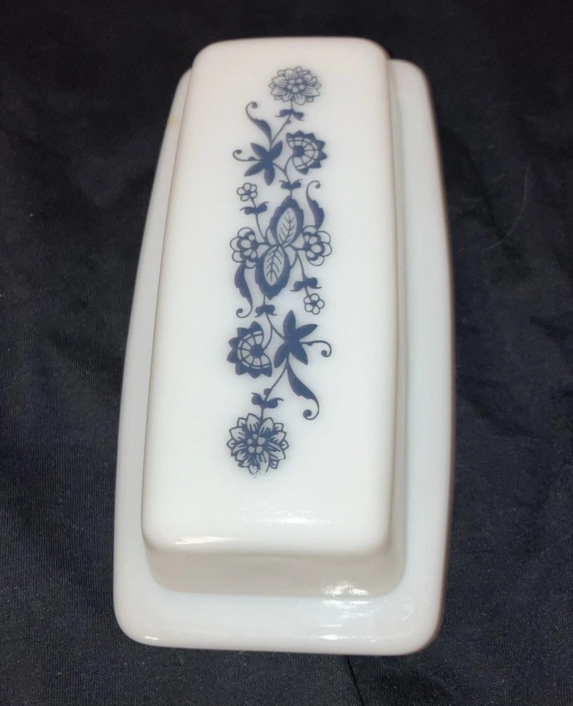 Vintage Pyrex Covered Butter Dish Old Town Blue Onion Pattern